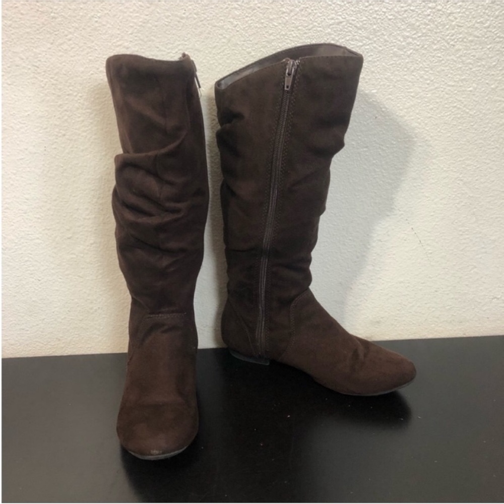 Lower East Side Brown Faux Suede Boots